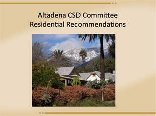 CSD Residential Recommendations