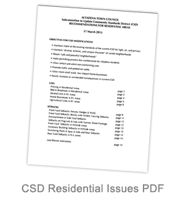 CSD Residential Issues