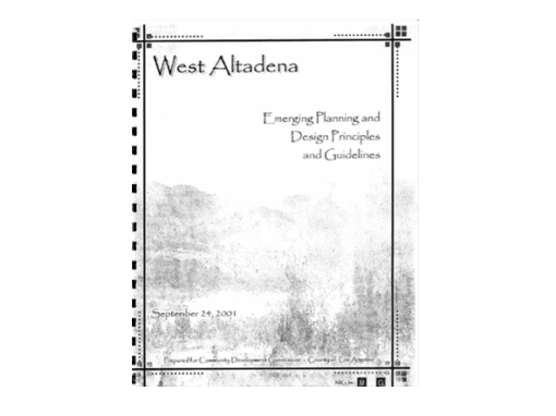2001-09-24 West Altadena Emerging and Design Principles and Guidelines