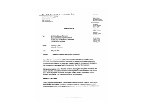 2004-05-14 Lake Avenue Market Opportunities Assessment