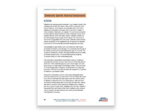 Altadena Historic Context Statement